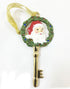 DELUXE FATHER CHRISTMAS SANTA MAGIC FRONT DOOR PEWTER KEY 5075. JD3441