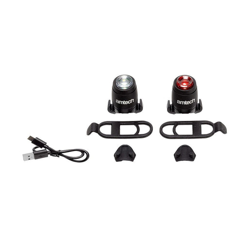 Rechargeable Bike Light Set - AMTECH AMS1829 High-Quality Lighting