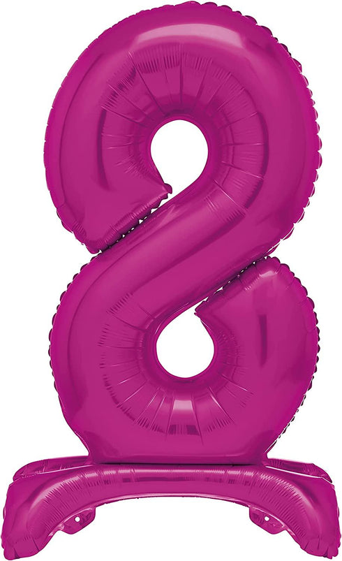 Giant Number 8 Balloon - 76cm Hot Pink Foil | UNI12878