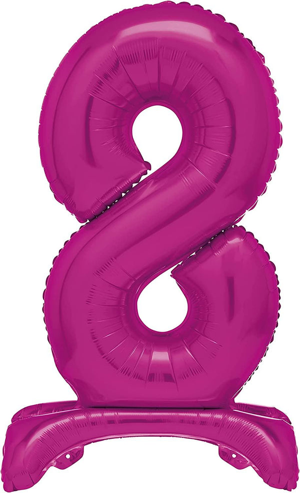 Giant Number 8 Balloon - 76cm Hot Pink Foil | UNI12878