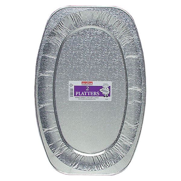 Silver Foil Platter Large 22-inch - Elegant Serving Pack of 2