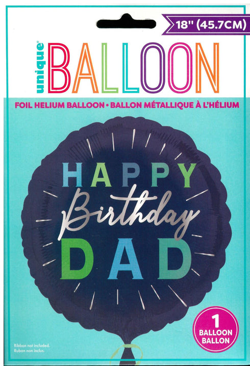 Dad Birthday Balloon - Unique Blue 18" Foil Celebration | UNI81983