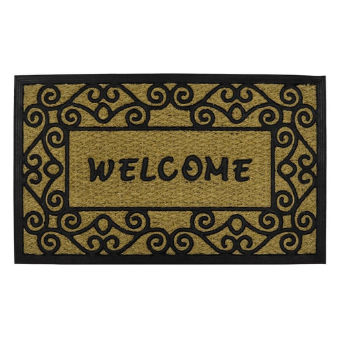 Welcome Door Mat - JVL Woven Tuffscrape Scraper 45x75cm