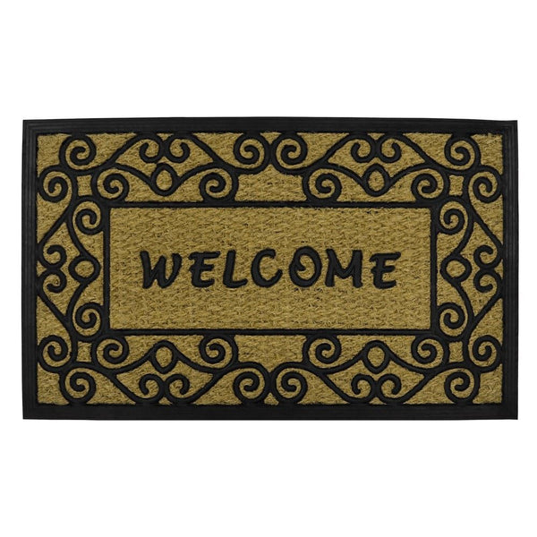 Welcome Door Mat - JVL Woven Tuffscrape Scraper 45x75cm