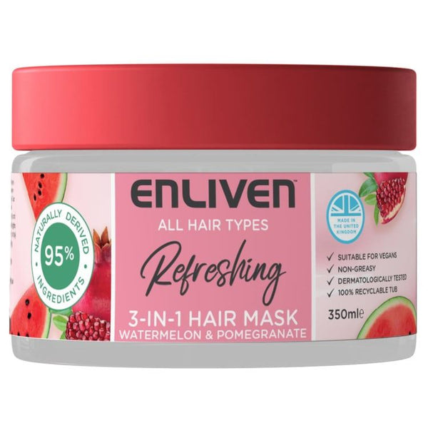 ENLIVEN REFRESHING WATERMELON & POMEGRANATE 3 IN 1 HAIR MASK 350ML. C005740
