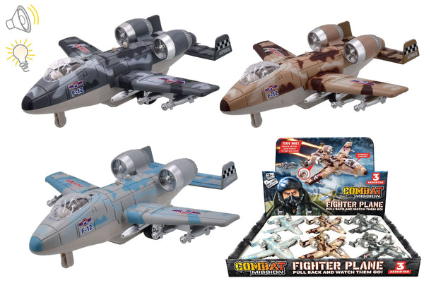 COMBAT MISSION ASSORTED DIE CAST AIRCRAFT WITH LIGHT AND SOUND. TY0114