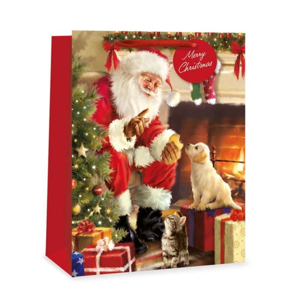 TALLON CHRISTMAS TRADITIONAL SANTA LARGE GIFT BAGS 34 X 26CM. TAX9418A