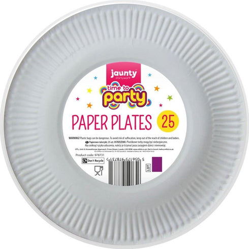 JAUNTY TIME TO PARTY PAPER PLATES 9" 25/PK. OL321705