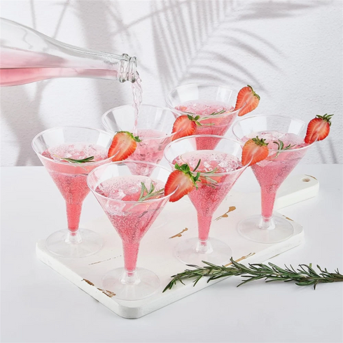 ALL SEASONS CLEAR PLASTIC MARTINI GLASSES 200ML 6/PK. Z60396