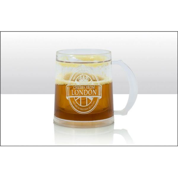 London Beer Mug - Cheers From London Tankard Glass 200ml EL7000