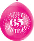 65th Birthday Balloons - Multicolour Latex Pack | UNI56053