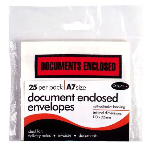 Document Enclosed Envelopes - COUNTY 25 Pack C232