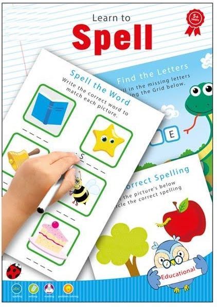 Spelling Practice Kit - Wipe-Clean Worksheets for Kids