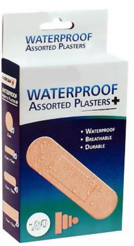 Waterproof Plasters - 100PK Assorted Sizes | MP013