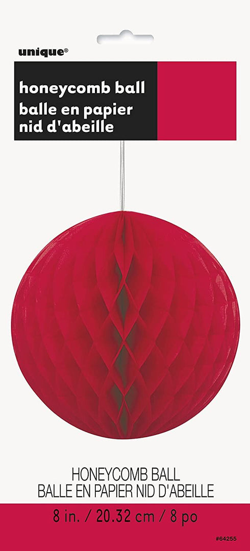 Red Honeycomb Pom Pom 8 Inch - Perfect Party Decorations