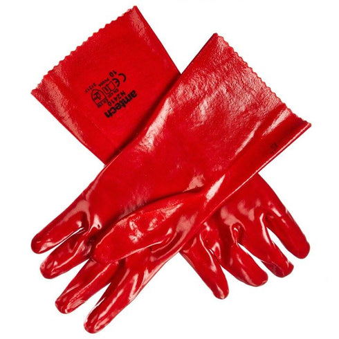 PVC Gauntlet Gloves - AMTECH Work Glove XL Size 10 | AMN2410