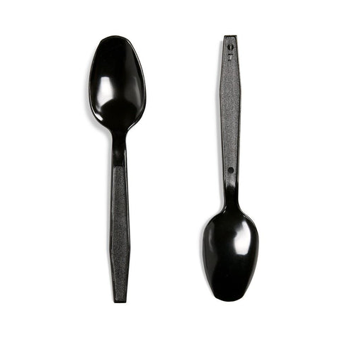 Heavy Duty Teaspoons - 100 Pack Black Plastic PS 0045100BLK