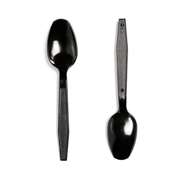 Heavy Duty Teaspoons - 100 Pack Black Plastic PS 0045100BLK