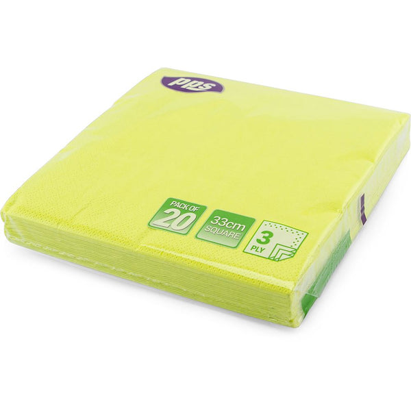Lime Green Napkins 3 Ply 33cm - Elegant PPS99115 Pack