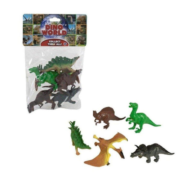 Dino Toy Figures - HTI DINO WORLD ANIMALS 6/PK. 1374210