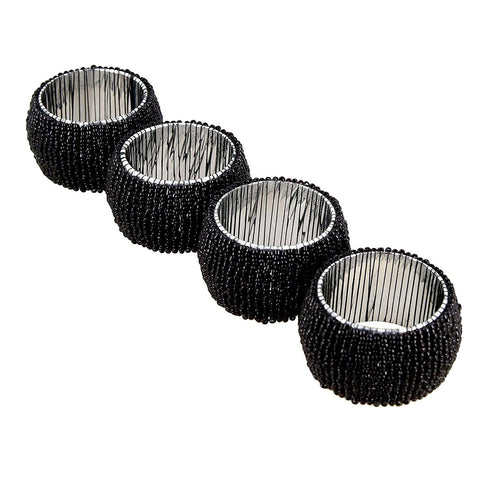 BLACK NAPKINS RING 4 PK. KI6746B
