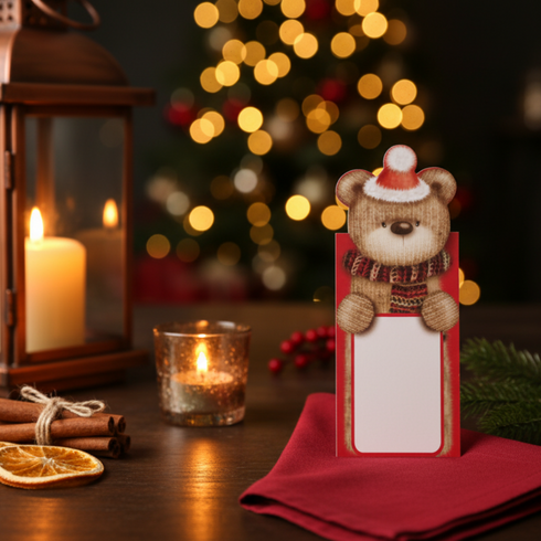 12 LUXURY HANDCRAFTED PLACE CARDS BEAR. 14586