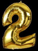 Gold Number 2 Balloon - GSD Giant 86cm Foil Decoration