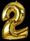 Gold Number 2 Balloon - GSD Giant 86cm Foil Decoration