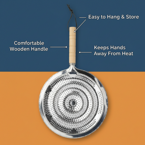 SIMMER RING WITH WOODEN HANDLE. 4591