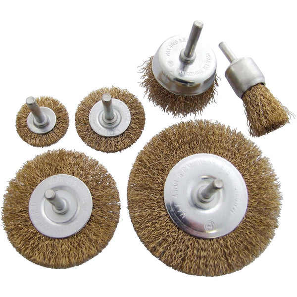 Wire Wheel Brush Set - AM-TECH 6 Piece F3500 for Cleaning
