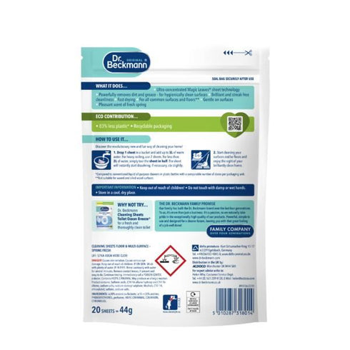 Multi Surface Cleaner - DR BECKMANN Floor & Fresh Sheets 20 Pack