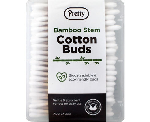PRETTY 200 BAMBOO STEM BIODEGRADABLE COTTON BUDS 12/PK. 23667-038
