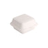 WHITE BAGASSE BIODEGRADABLE CLAMSHELL BOXES 6 X 6" 50/PK BURGER BOX. 09810-BQ1