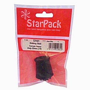 Heavy Duty Cane Ferrule - Black 22mm STAR PACK 72151