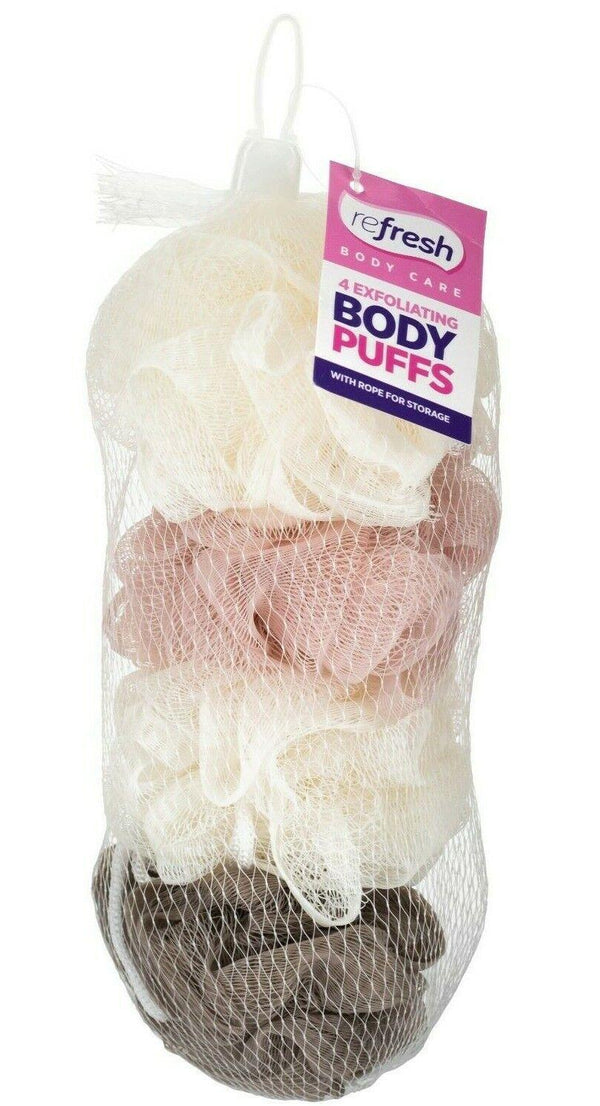 REFRESH EXFOLIATING BODY PUFFS 4/PK. Z62003
