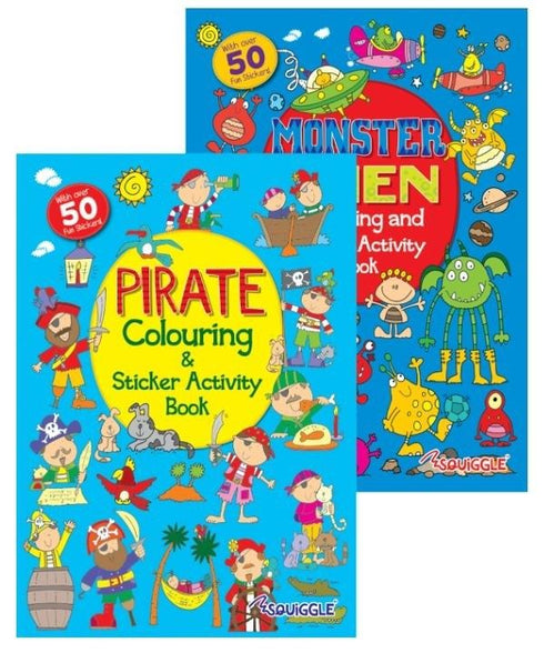 MY FUN STICKER ACTIVITY BOOK PIRATES / MONSTERS. P2189