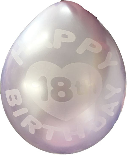 FUN MACHINE 18TH BIRTHDAY BALLOONS 8/PK ** ASSORTED COLOUR**. DP07323BLUE