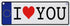 PLASTIC NUMBER PLATE I LOVE YOU WITH SUCTION CUPS. 335910