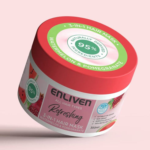 ENLIVEN REFRESHING WATERMELON & POMEGRANATE 3 IN 1 HAIR MASK 350ML. C005740
