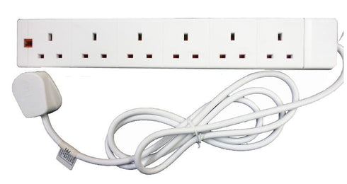 POWER PLUS 6 WAY 13AMP EXTENSION LEAD 2MTR. PP1008