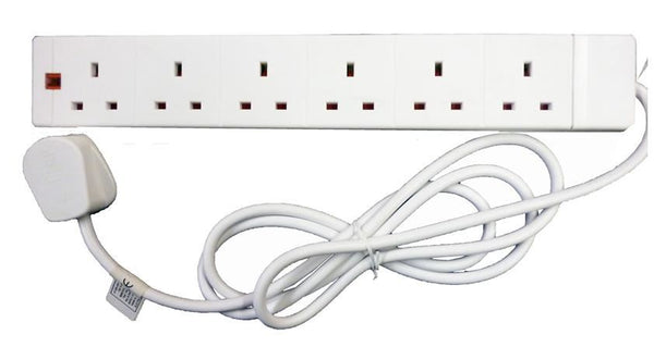 POWER PLUS 6 WAY 13AMP EXTENSION LEAD 2MTR. PP1008