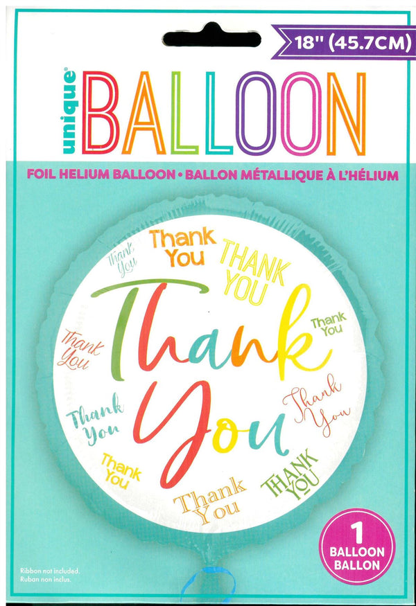 Thank You Balloon - Unique Round Foil 18" UNI81989