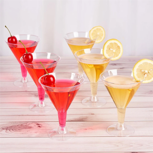 ALL SEASONS CLEAR PLASTIC MARTINI GLASSES 200ML 6/PK. Z60396
