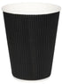 Ripple Wall Cups - Black Kraft 12oz Hot Drink Cups 25 Pack