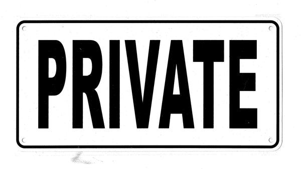 Private Sign Plate - Durable Metal 30x15cm | JL1023