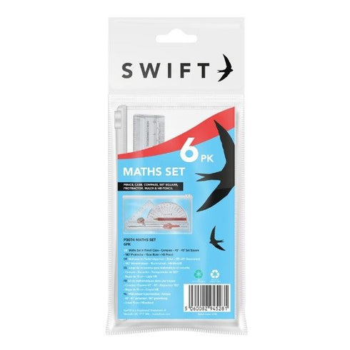 Maths Set with Case - SWIFT MATHS SET & PENCIL CASE 6/PK P3074