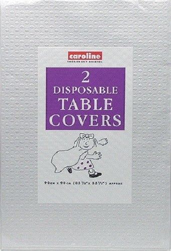 Square Paper Table Cover 90x90cm - White, Pack of 2
