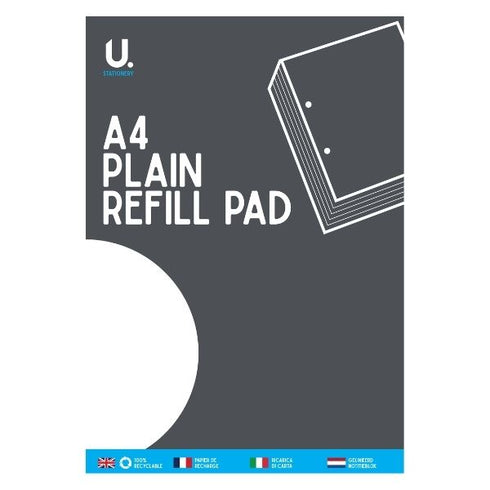 A4 Refill Pad - U Stationery Plain Refill Pad P1029