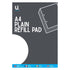 A4 Refill Pad - U Stationery Plain Refill Pad P1029