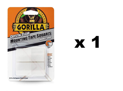 Gorilla Mounting Tape Clear Squares - Strong Adhesion